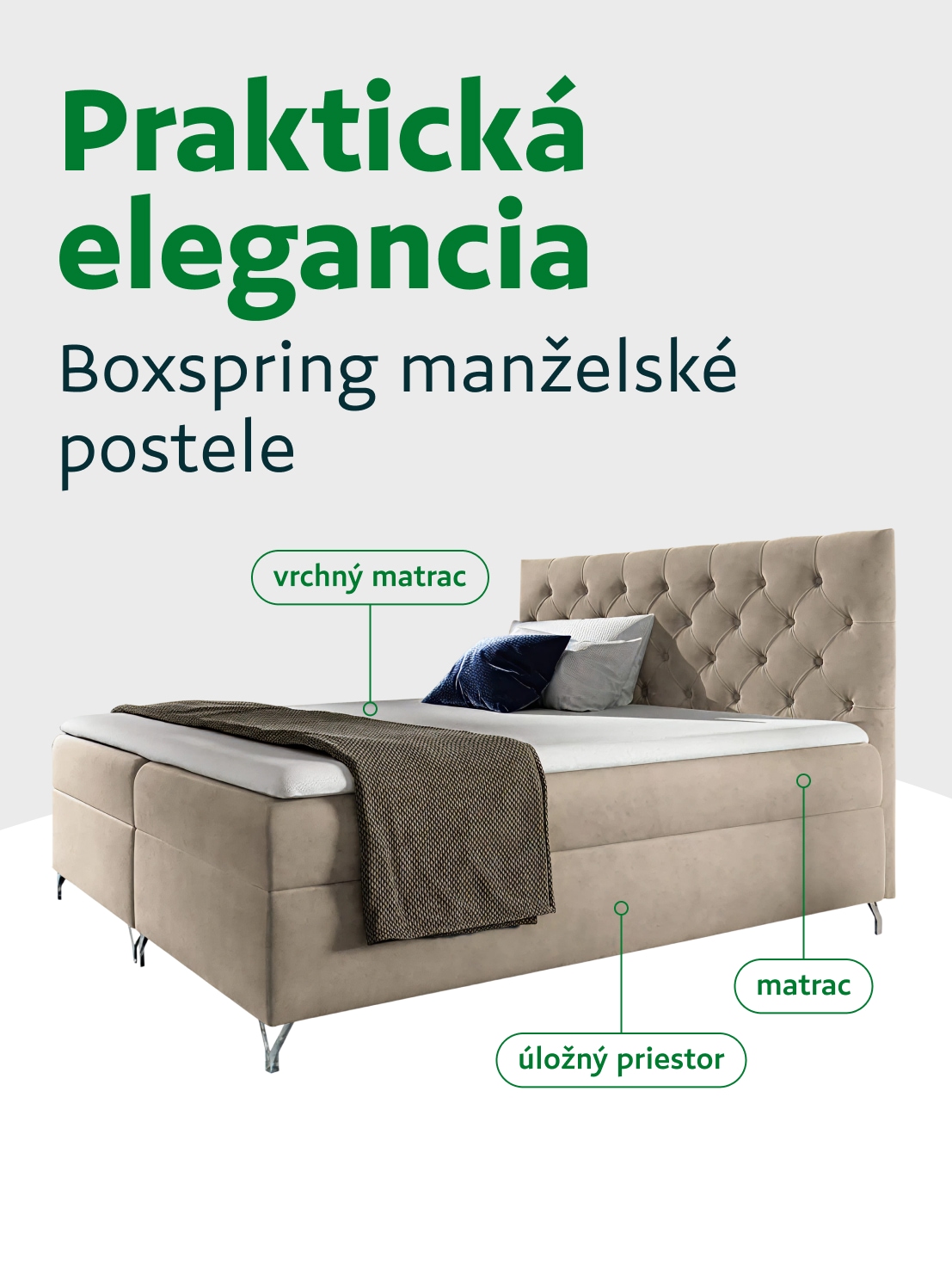Boxspring manželské postele | Ja-a-matrac.sk