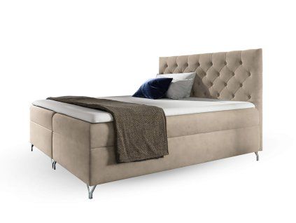 Boxspring jednolôžková posteľ Guliette s matracom - béžová