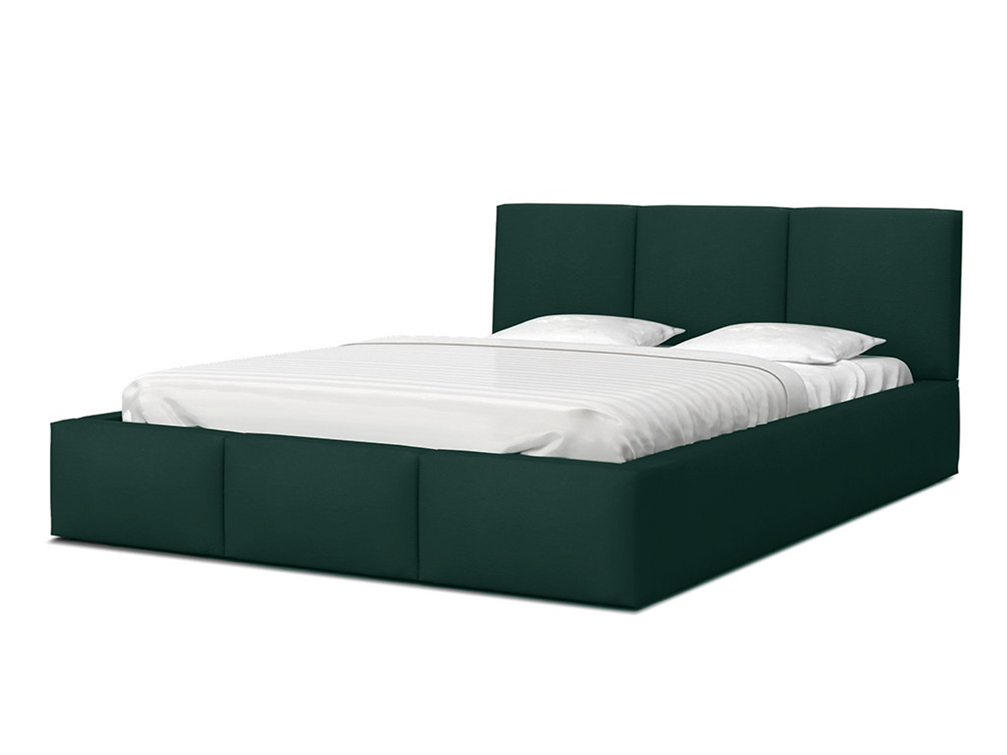 GM GM Čalúnená manželská posteľ s úložným priestorom Izabela 160x200 - zelená