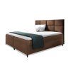 Čalúnená boxspring manželská posteľ Leila s matracom - hnedá