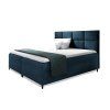 Čalúnená boxspring manželská posteľ Leila s matracom - tmavomodrá