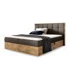 Boxspring manželská posteľ WOOD 1 s úložným priestorom - hnedá Paros